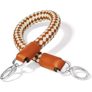 Brighton Ferrara Mixology Braided Leather Handle White Luggage Strap 19” NWT